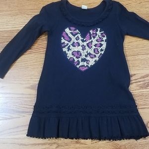Girls black dress with heart, Kavio brand, sz 5-6